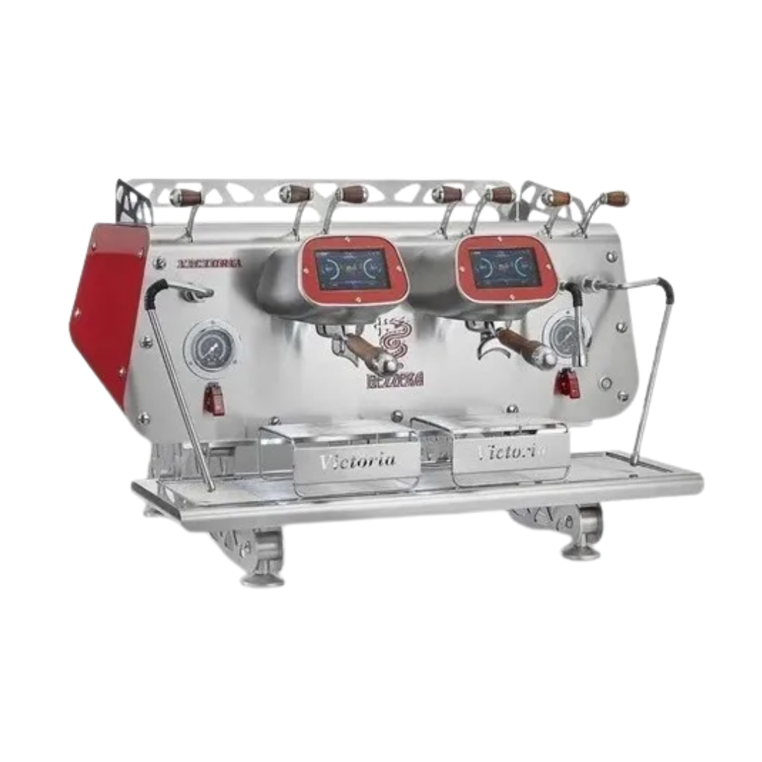 Cafetera Espresso Eléctrica 2 Grupos 11 Litros Acero Inoxidable Victoria Roja BEZZERA