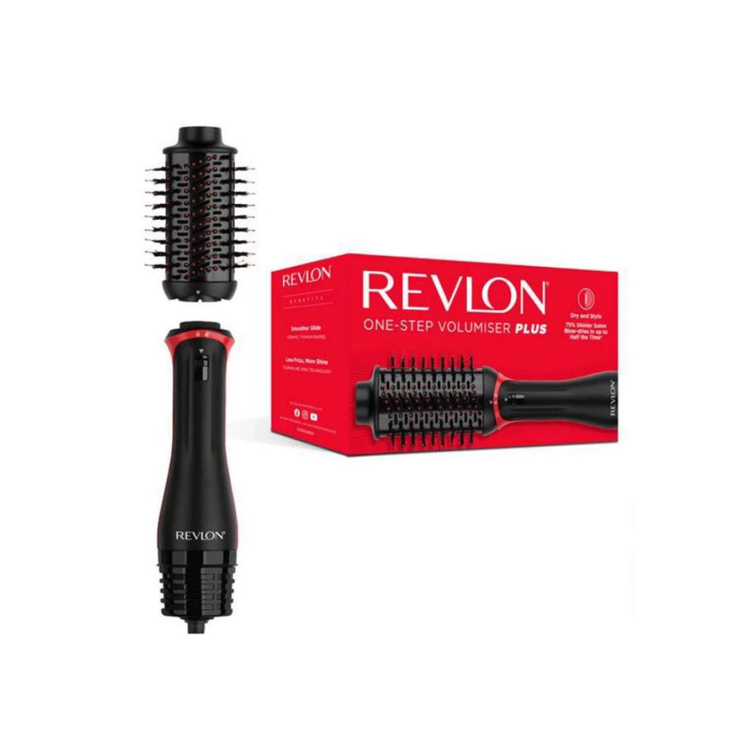 Cepillo Secador Negro Rojo Cabezal Desmontable Revlon
