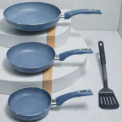 Juego de Sartenes 4 Pieza 16-20-26 cm Antiadherentes Celeste Sankey