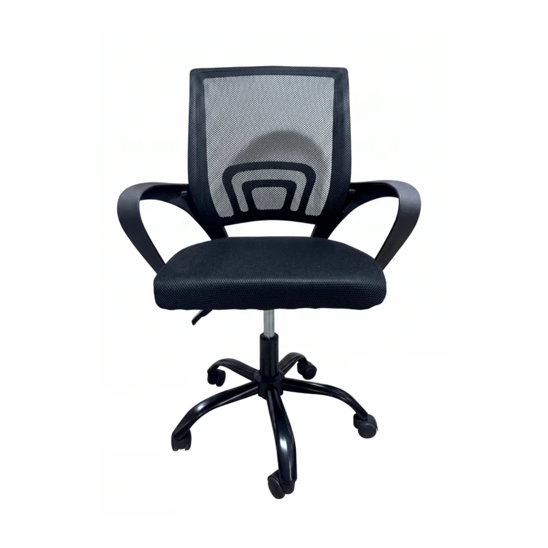 Silla de Oficina Ergonómica Ajustable y Giratoria con Respaldo alto y Soporte Lumbar Negra Powerfik