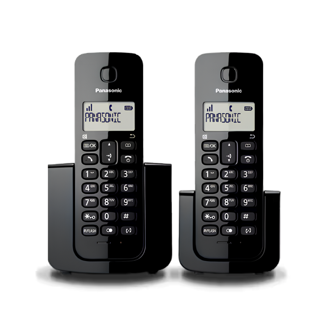 Sistema de Teléfonos Inalámbricos Negro (2 Auriculares) PANASONIC