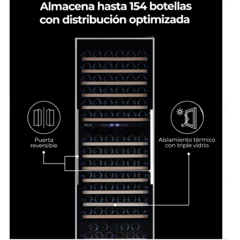 Vinera 154 Botellas Dual Temperatura Negra Drija