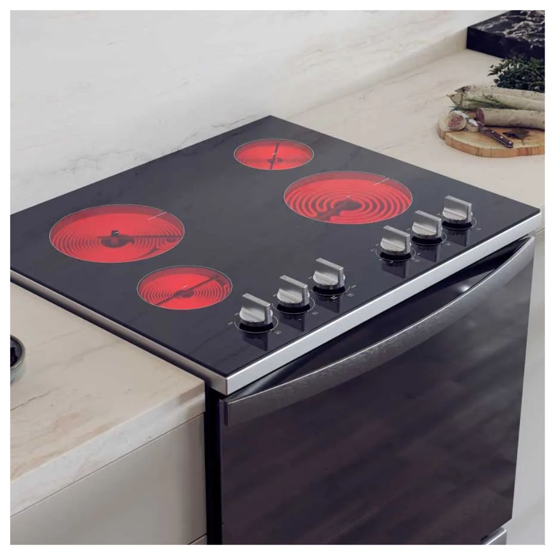 Cocina Eléctrica Para Empotrar Vitrocerámica/ Acero Negro 30" (76 cm) 6 Hornillas Whirlpool