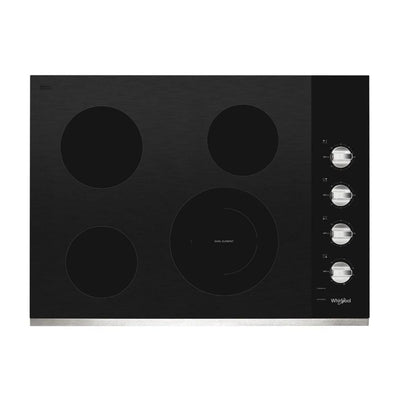 Tope Eléctrico de Perillas Cromadas 4 Hornillas Vitrocerámica 30" Whirlpool