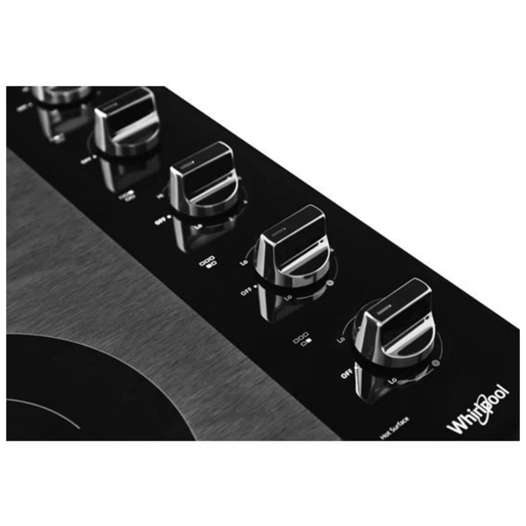 Tope Eléctrico de Perilla Negra 5 Hornillas Vitrocerámica 30" Whirlpool