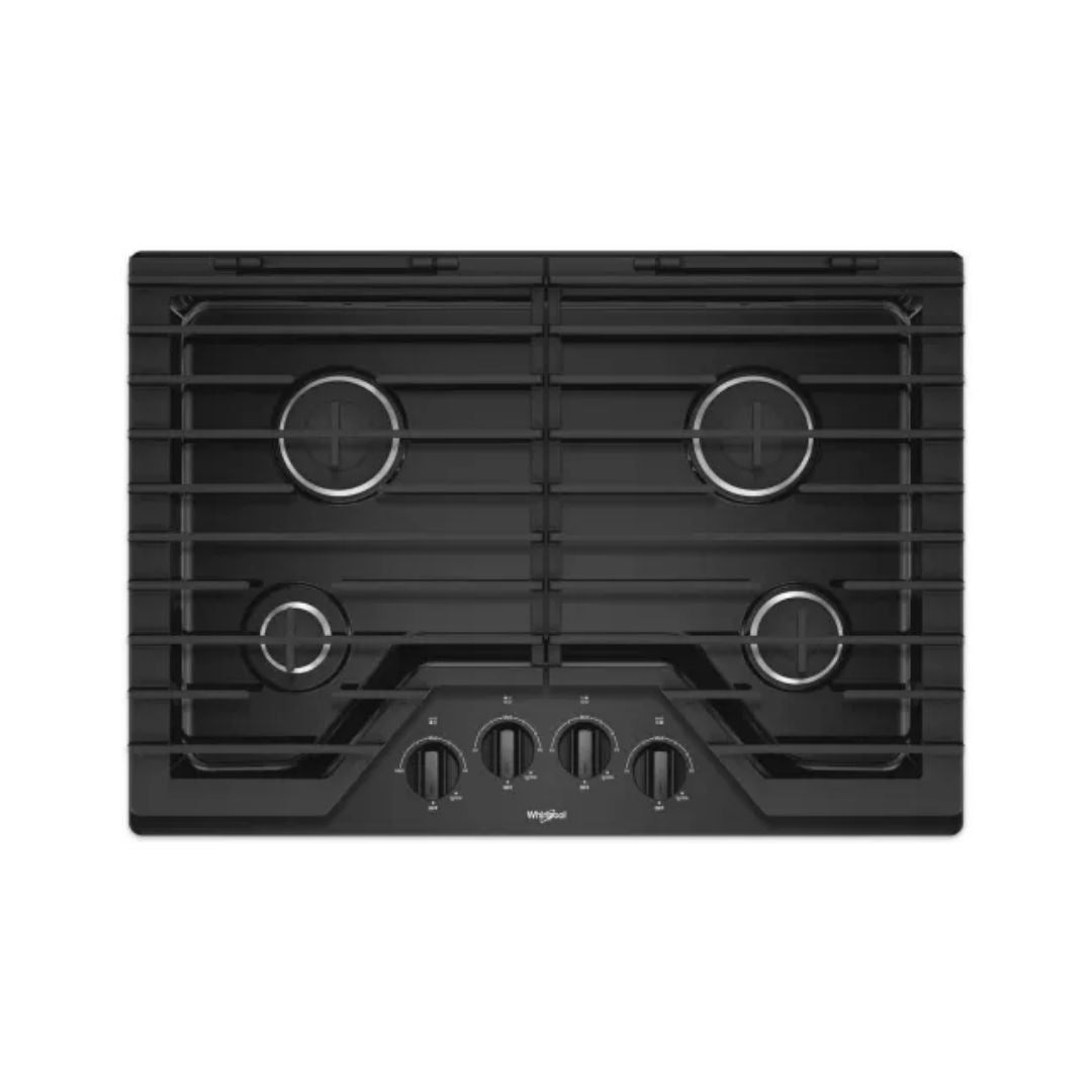 Tope a Gas Negro 4 Hornillas 30" Whirlpool