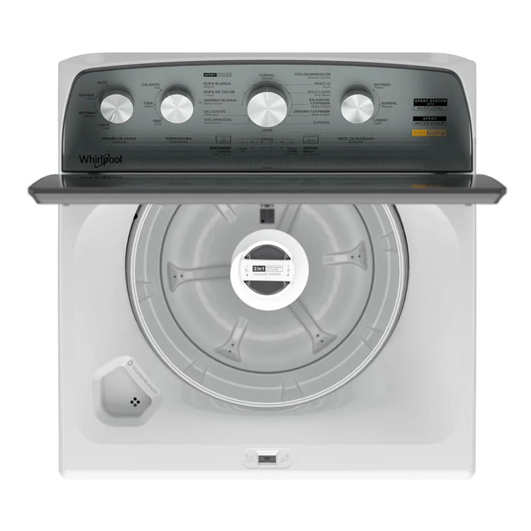 Lavadora 22 Kg Carga Superior Xpert Dual Agitador 2 en 1 Blanca Whirlpool