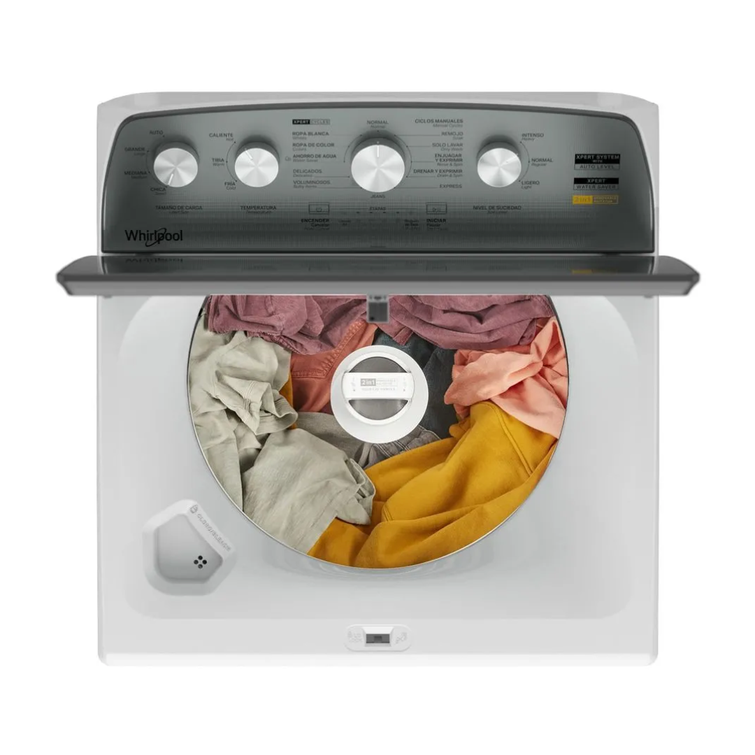 Lavadora 22 Kg Carga Superior Xpert Dual Agitador 2 en 1 Blanca Whirlpool