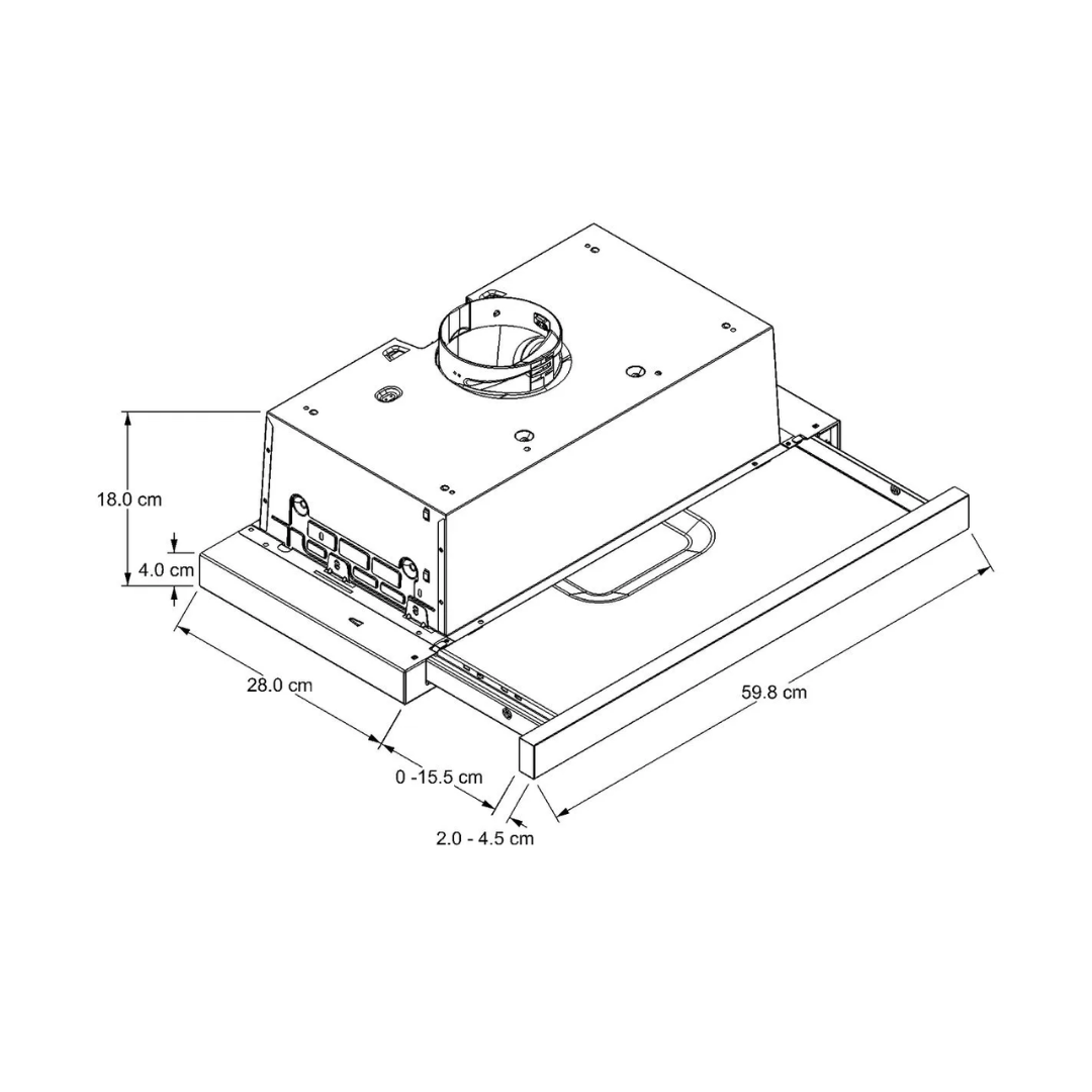 Campana Telescópica Tipo Canopio 60 cm Acero Inoxidable Whirlpool