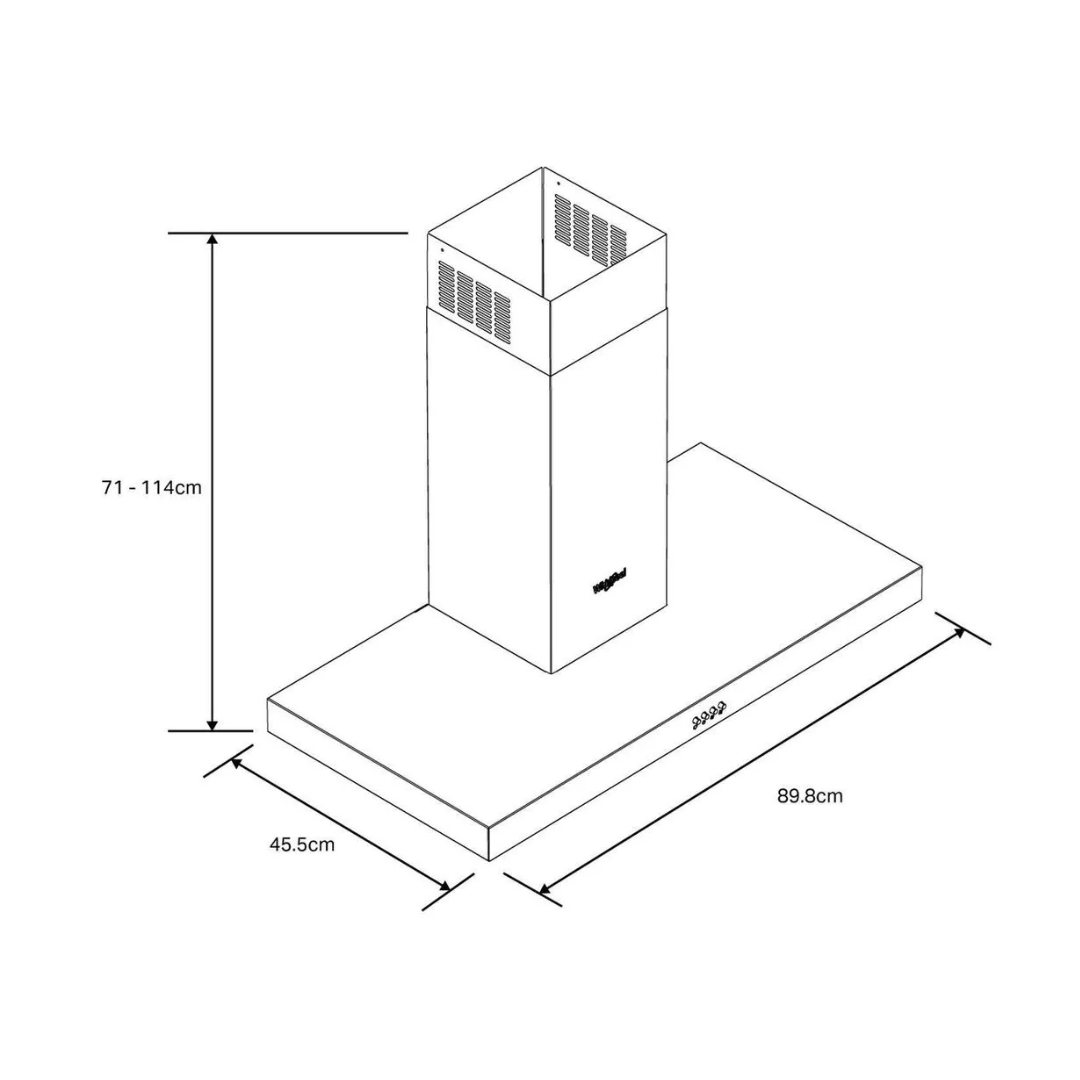 Campana de Pared Touch 90 Cm Acero Inoxidable Whirlpool