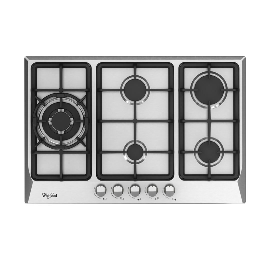 Tope a Gas 5 Hornillas Acero Inoxidable 30" Whirlpool