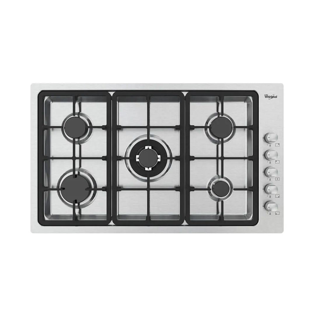Tope a Gas 5 Hornillas Acero Inoxidable 30" Whirlpool