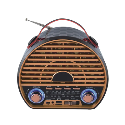 Radio Portátil Recargable AM/FM Bluetooth Panel Solar Estilo Vintage Fepe