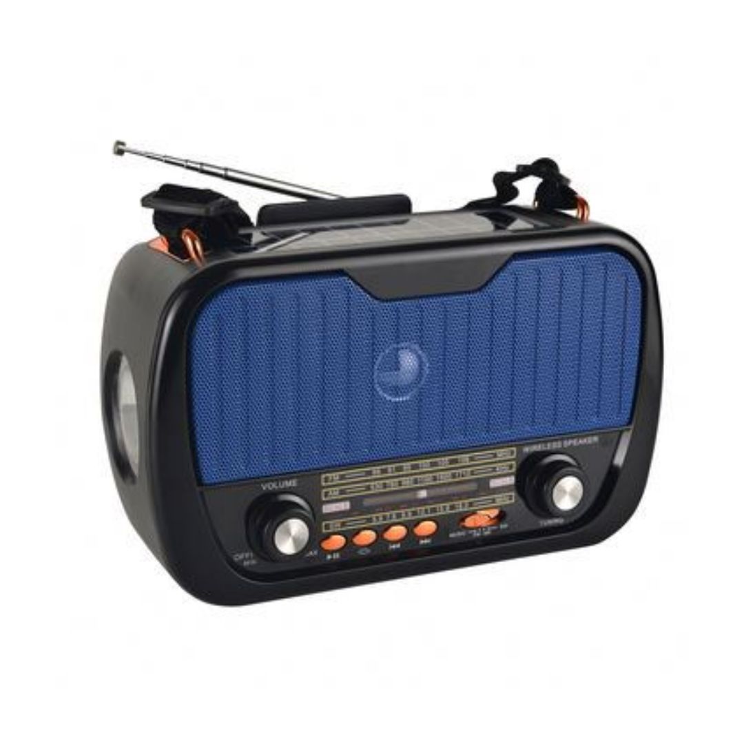 Radio Portátil Recargable AM/FM Bluetooth Panel Solar Fepe