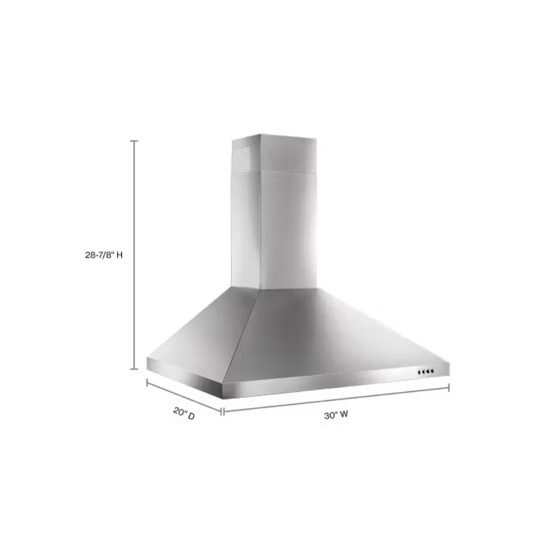 Campana Extractora de Pared Estilo Dosel de 30" Acero Inoxidable Whirlpool