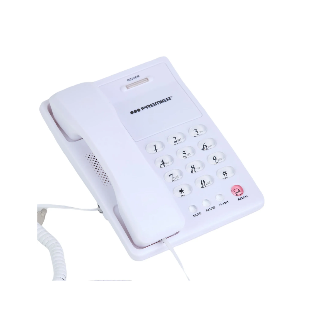Teléfono Fijo Alámbrico Deluxe Blanco Premier
