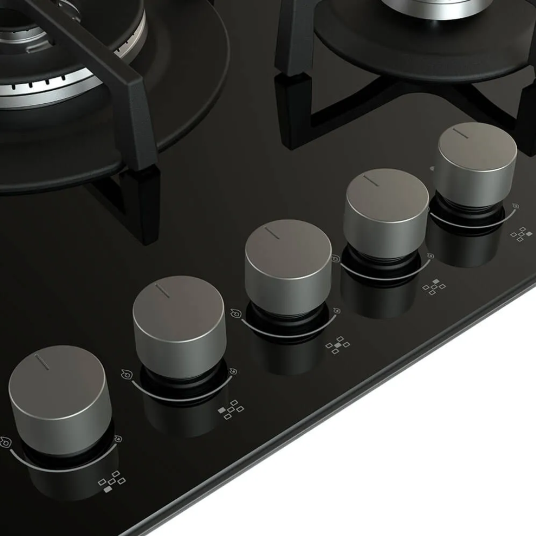 Tope a Gas Vitrocerámica 5 Hornillas 29" De Perrilla Whirlpool