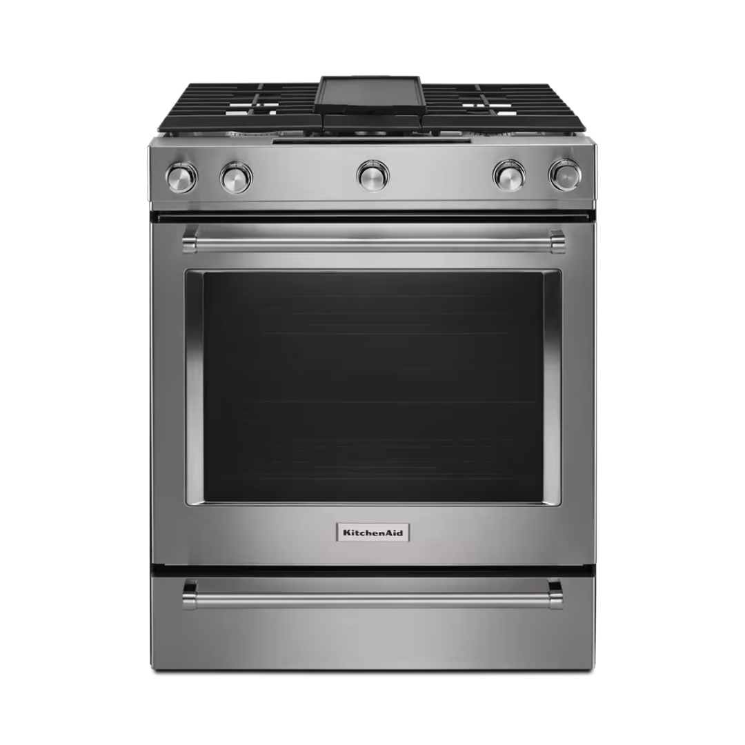 Cocina a Gas 5 Hornillas 30"  Acero Inoxidable Horno de Convección Even-Heat™ True Kitchenaid