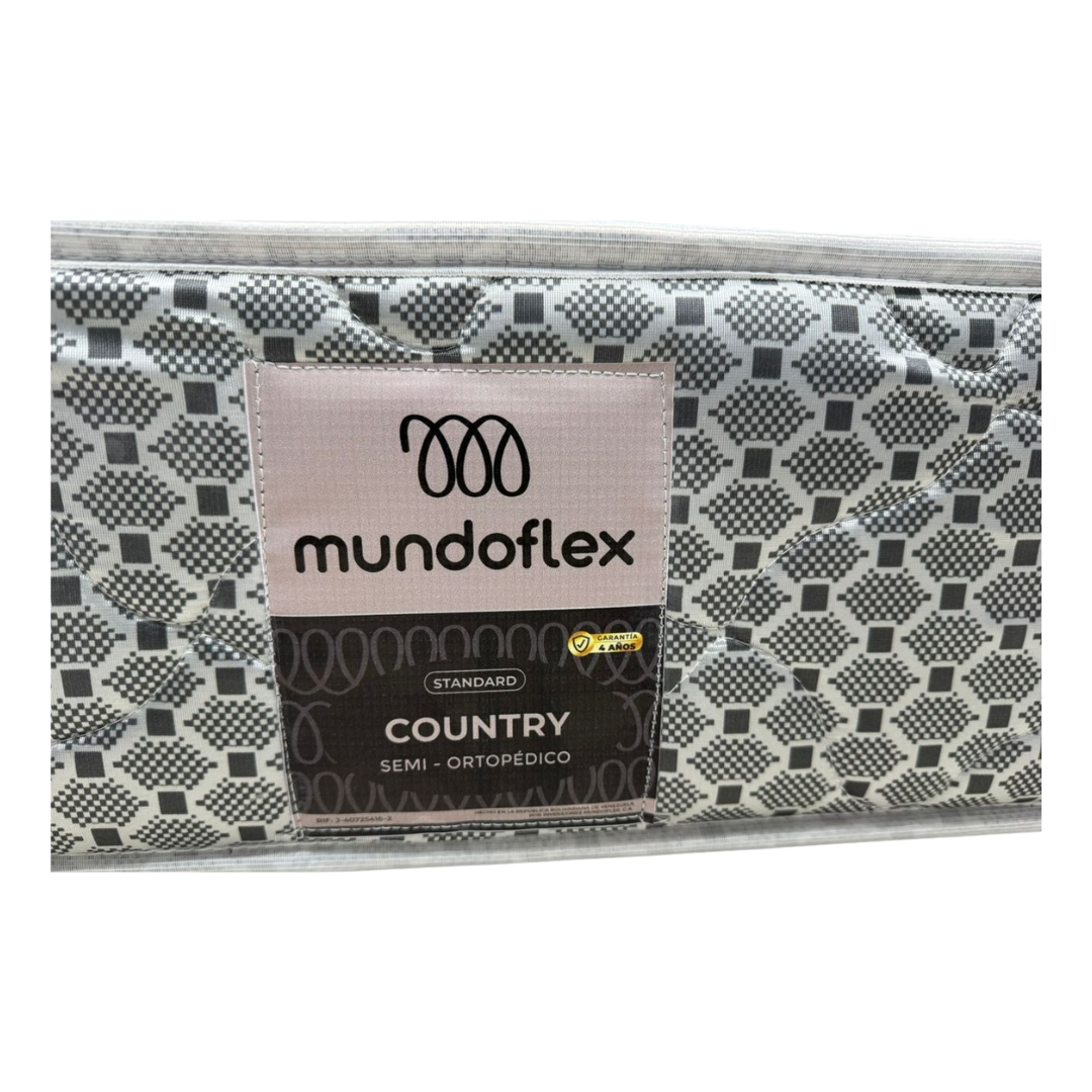 Colchón  Individual Semi Ortopédico Con Resorte Acolchado Country Mundoflex