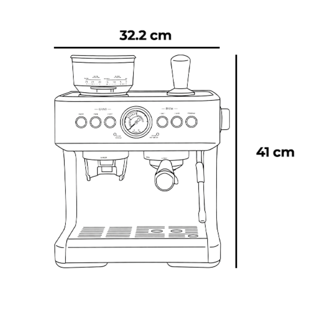 Cafetra Espresso Con Molino – Barista Pro Acero Vetrux