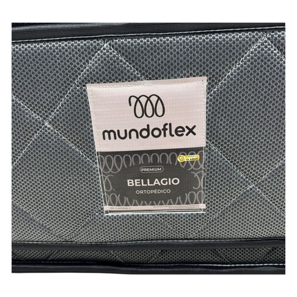 Colchón con Resortes Ortopédico Matrimonial con 2 Pillow Bellagio Mundoflex