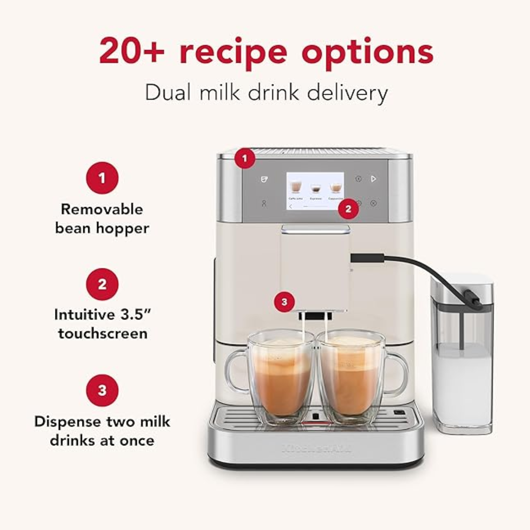 Cafetera Espresso Full Automática KF7 Con Molino Integrado Porcelana Blanco Kitchenaid