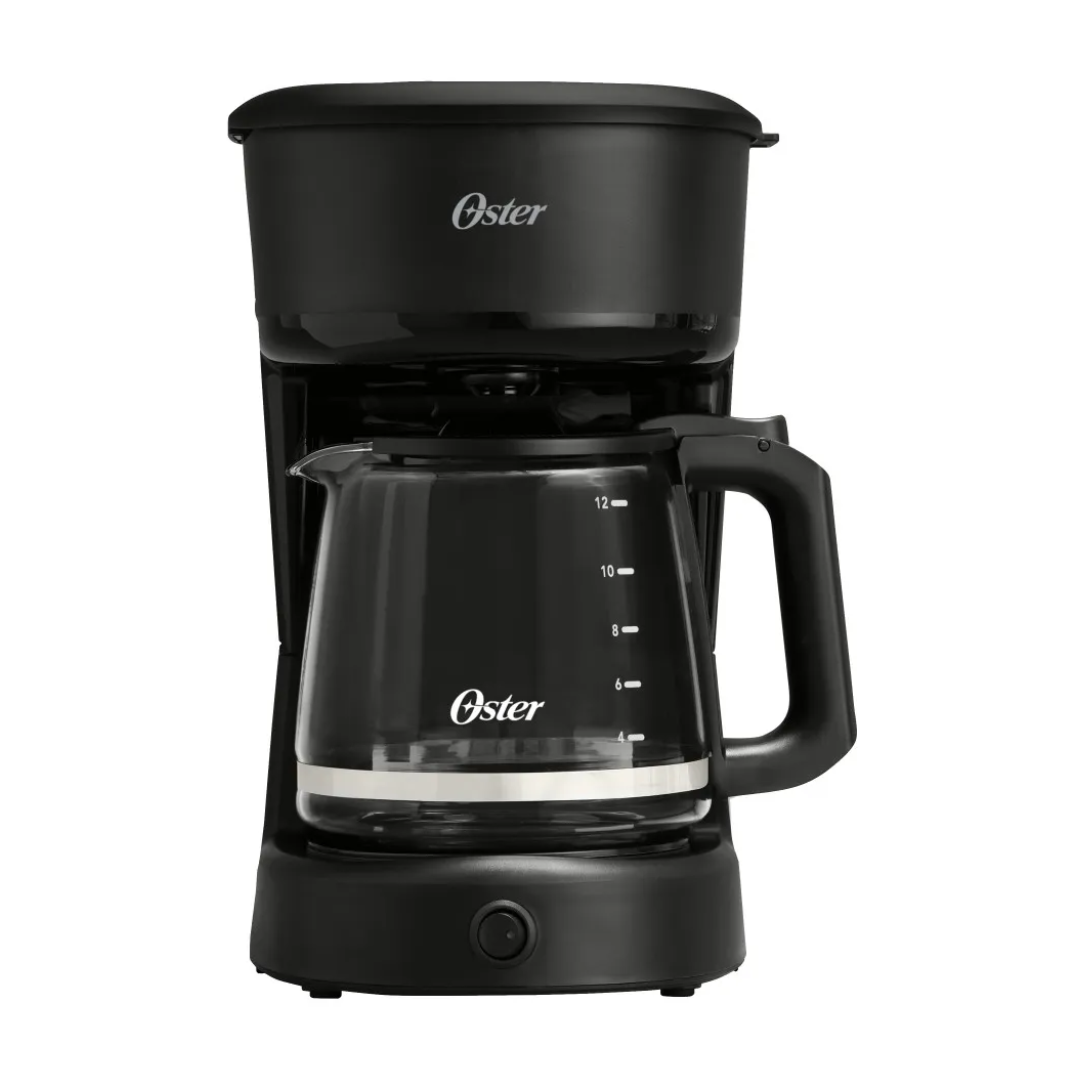 Cafetera 12 Tazas Filtro Permanente Botón Luz Encendido y Apagado Función Pausa y Servir Negra Oster