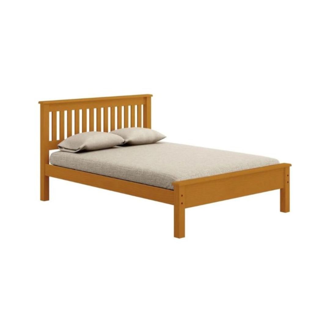 Cama Individual En Madera de Pino 100x190 Marrón Claro Maxiflex