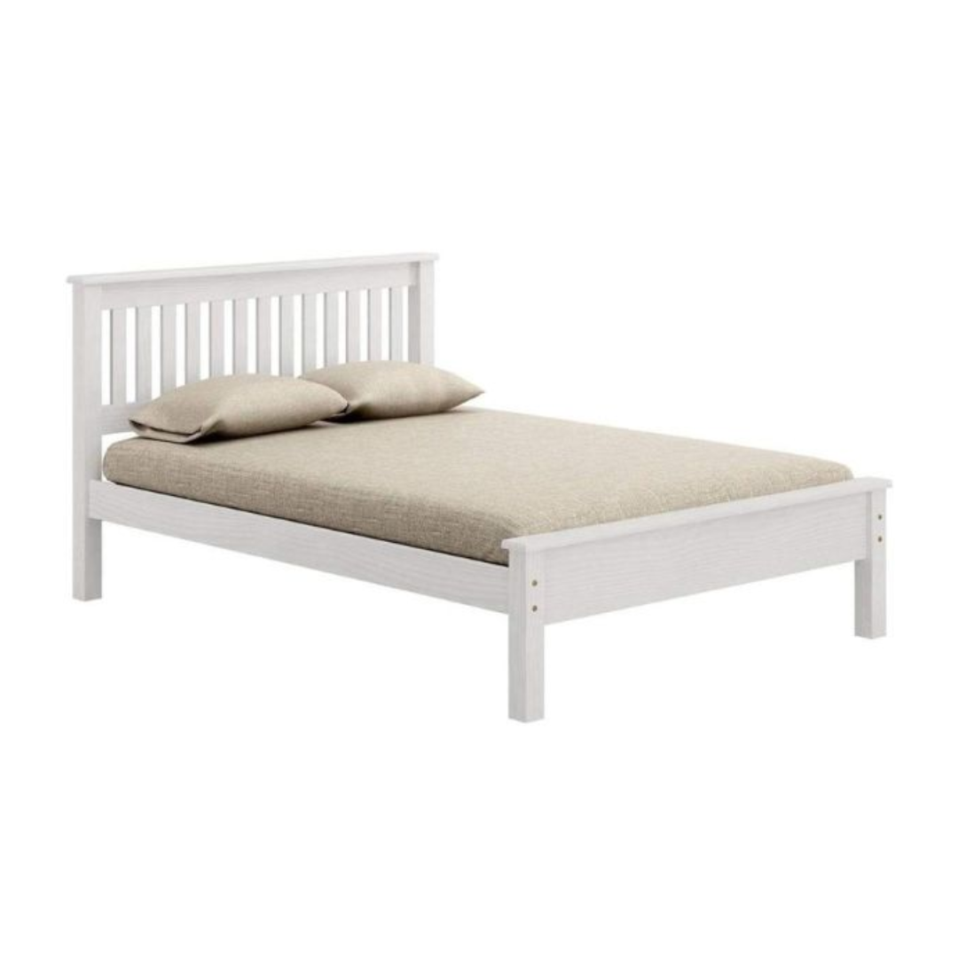 Cama Individual En Madera de Pino 100x190 Blanca Maxiflex