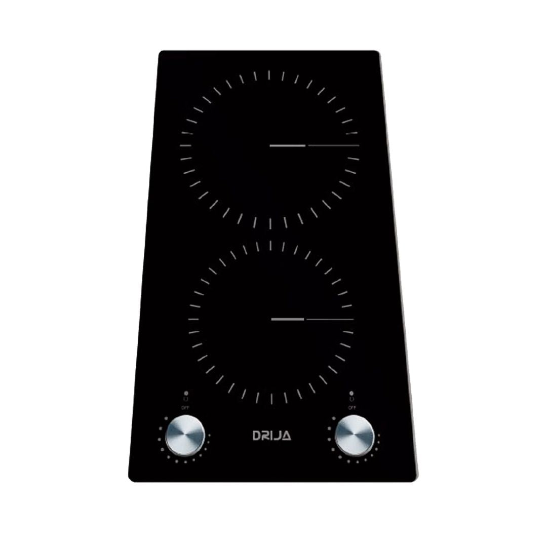 Tope Eléctrico de dos Hornilla Vitrocerámica Con perilla 220V Negro Drija