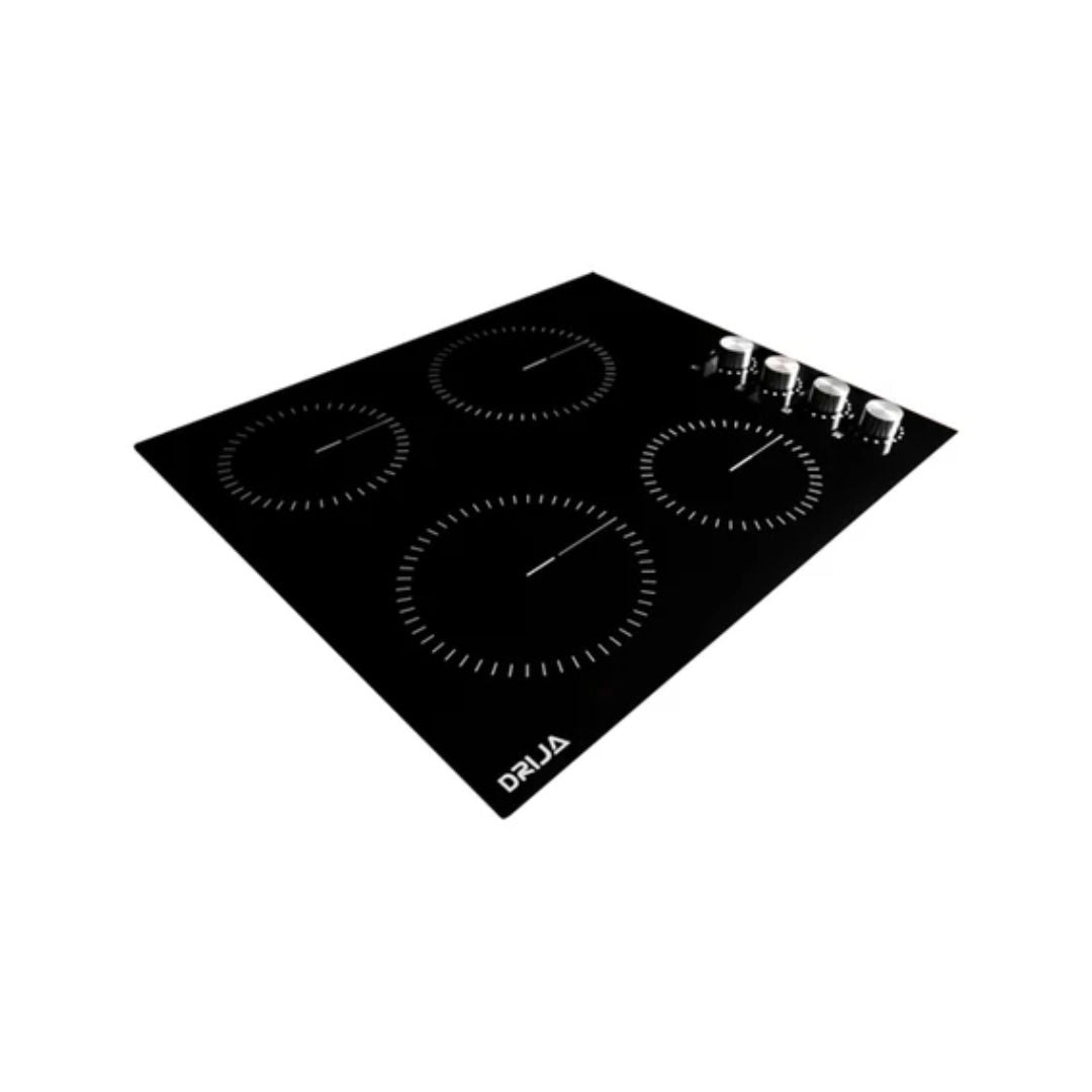 Tope Eléctrico 60 cm 4 Hornillas Con Perillas Vitrocerámica 220V Drija
