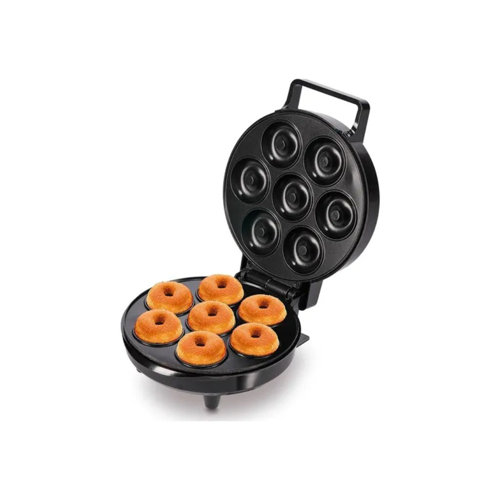 Maquina Mini Dona de 7 Unidades 750W Acero Negro  Lomenox