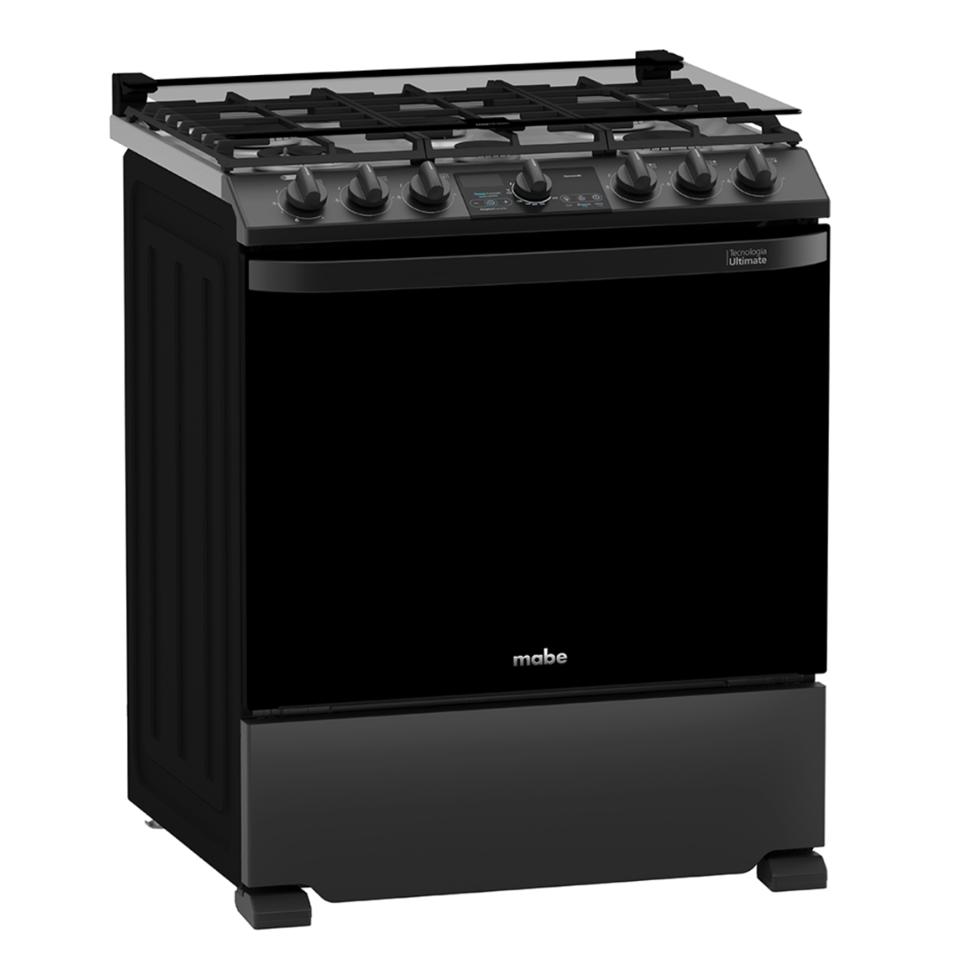 Cocina a Gas de 76 cm 30" 5 Hornillas Acero Negro Mabe