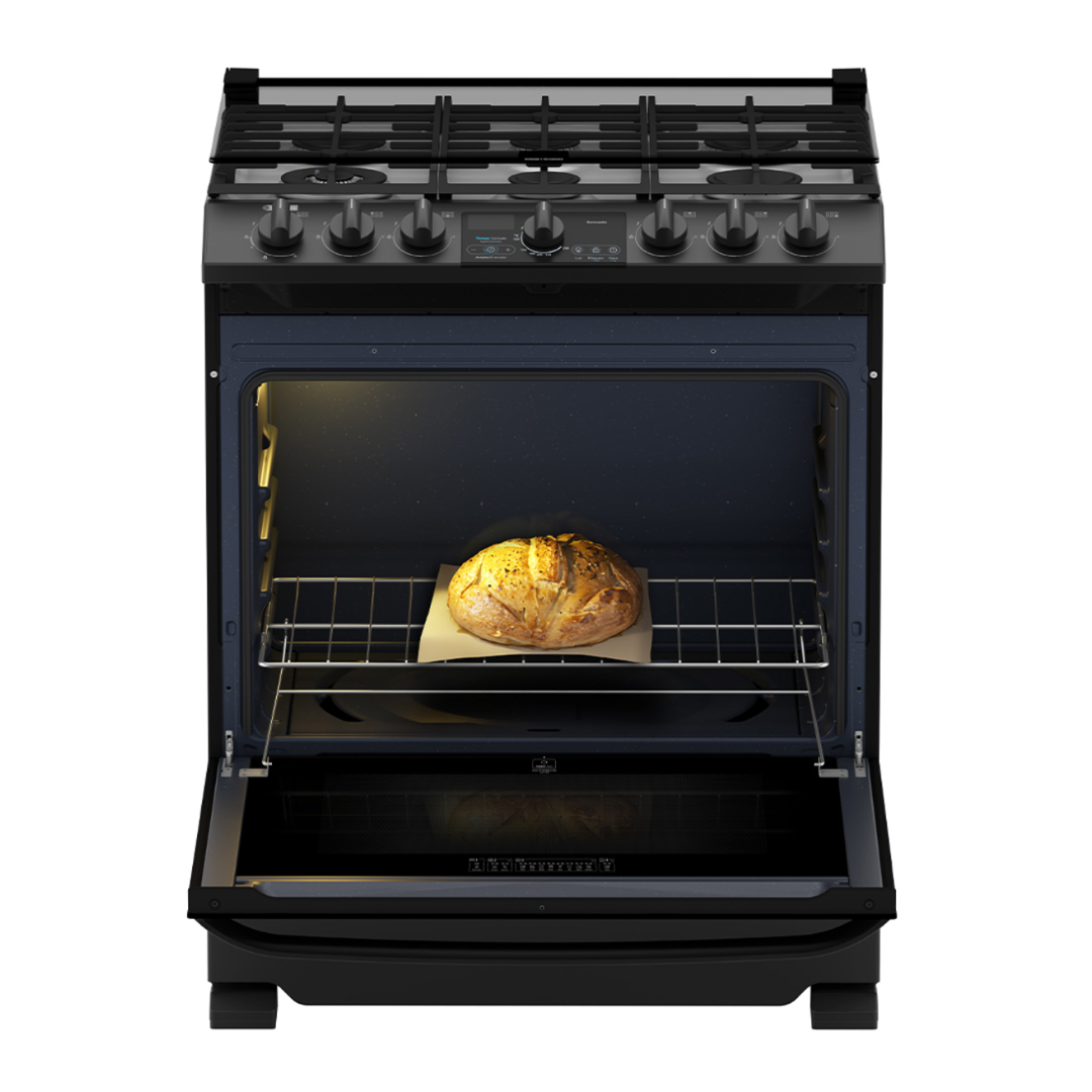 Cocina a Gas de 76 cm 30" 5 Hornillas Acero Negro Mabe