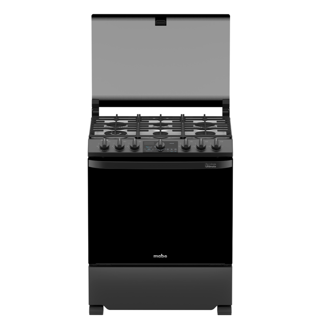 Cocina a Gas de 76 cm 30" 5 Hornillas Acero Negro Mabe
