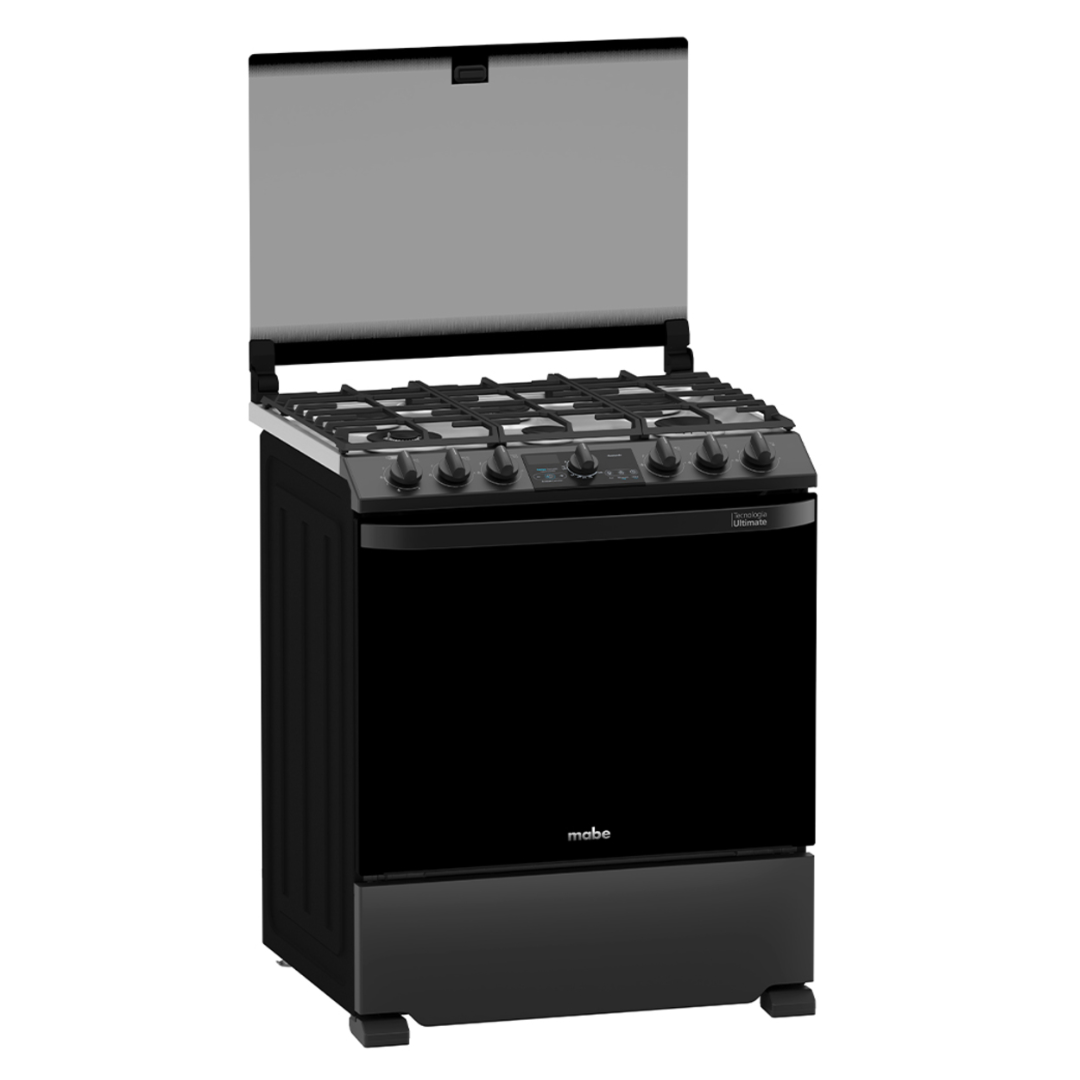 Cocina a Gas de 76 cm 30" 5 Hornillas Acero Negro Mabe