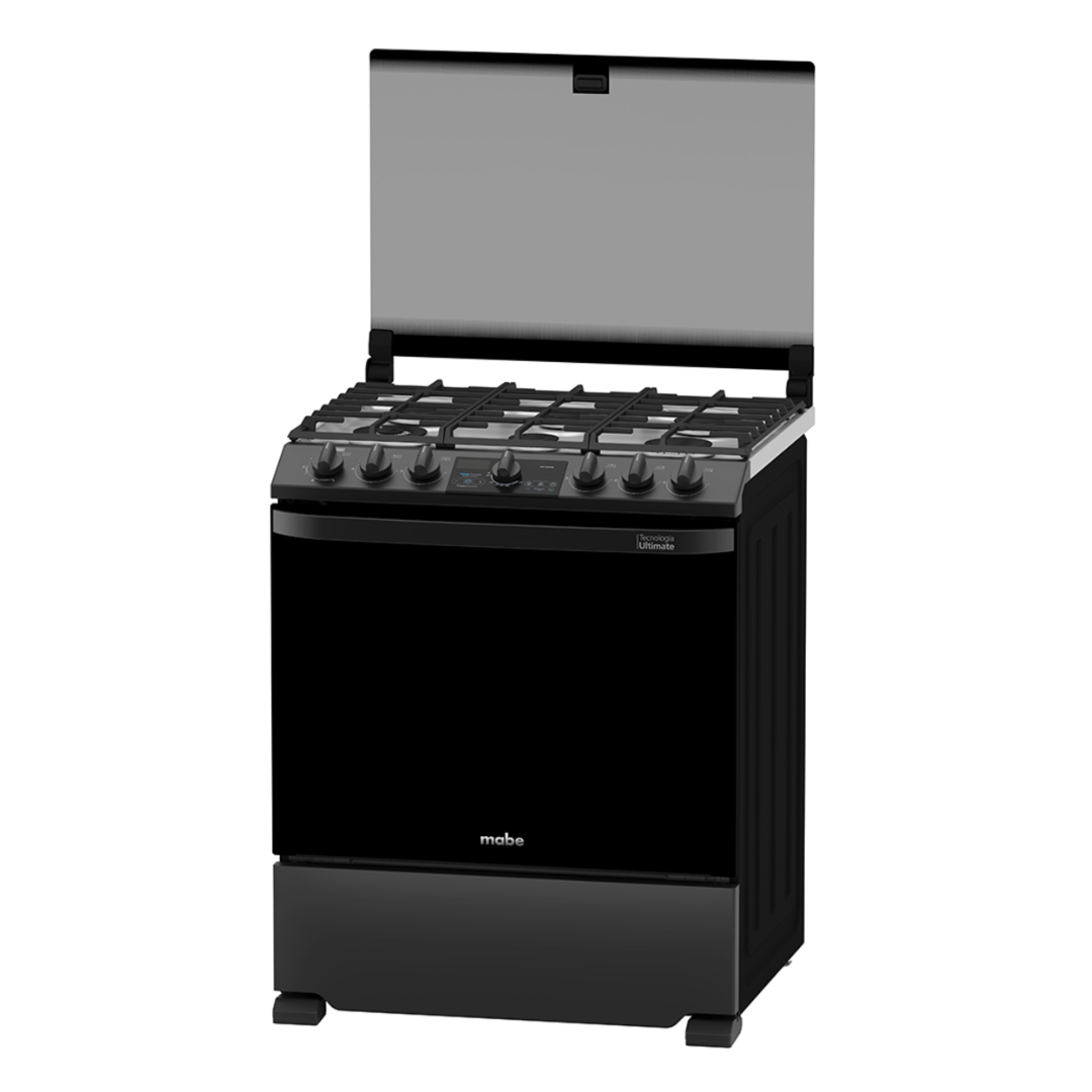 Cocina a Gas de 76 cm 30" 5 Hornillas Acero Negro Mabe