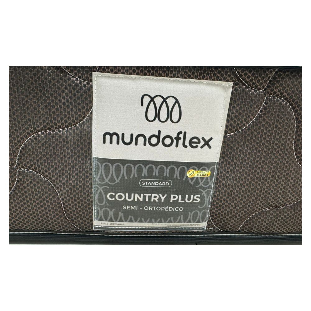 Colchón Con Resortes Acolchado Country Plus Matrimonial Mundoflex