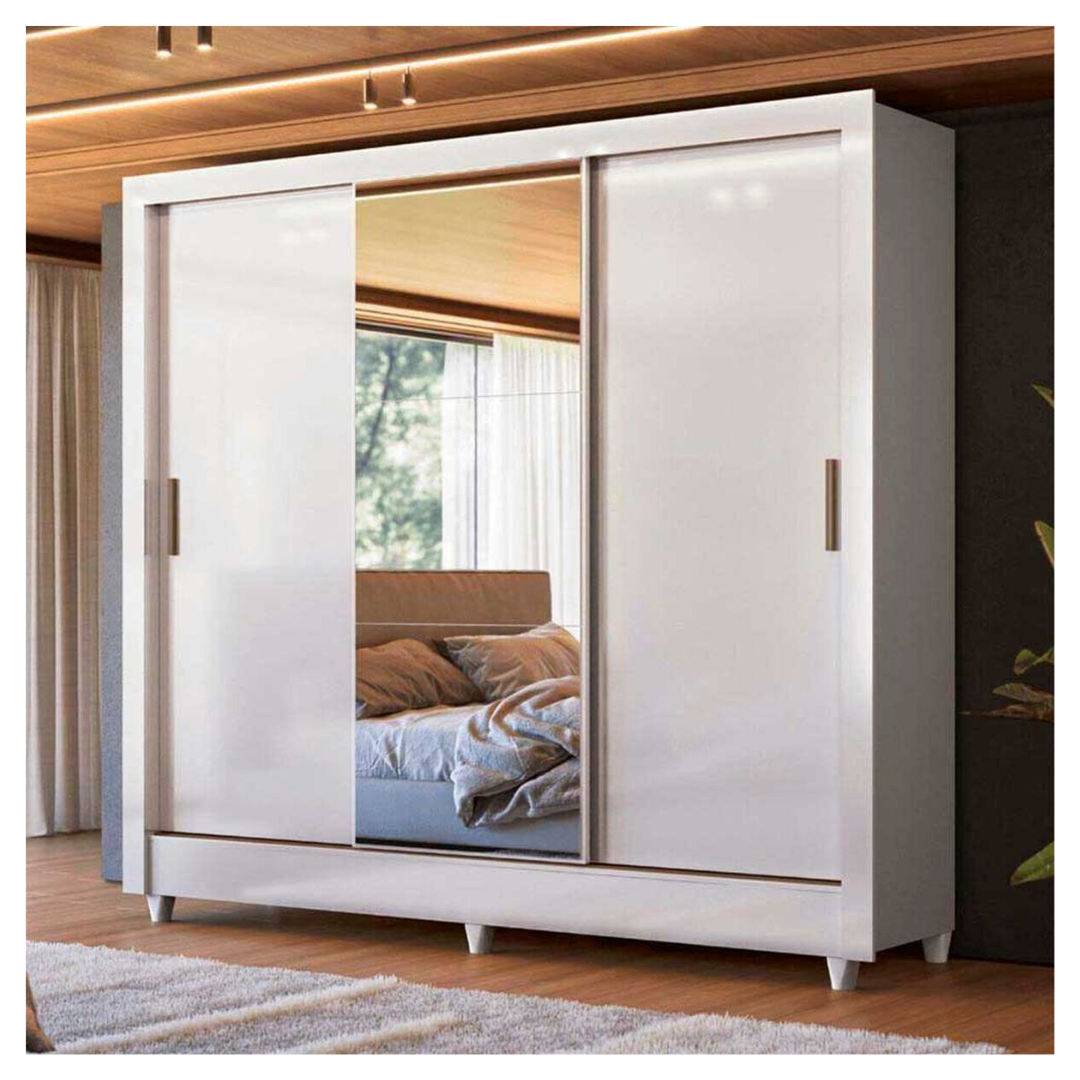 Closet 3 Puerta Con Espejo Moderno Blanco Onessta Francia