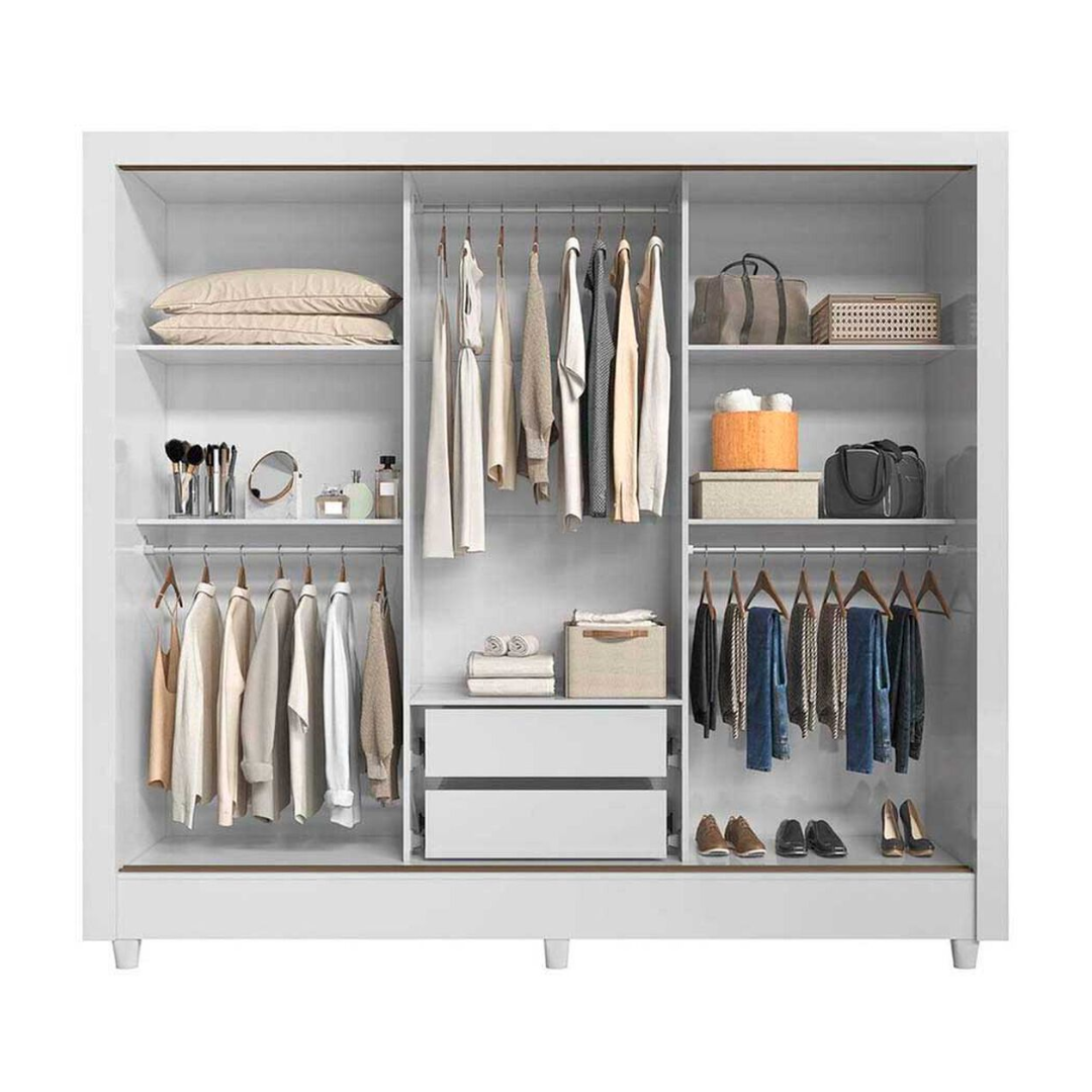 Closet 3 Puerta Con Espejo Moderno Blanco Onessta Francia