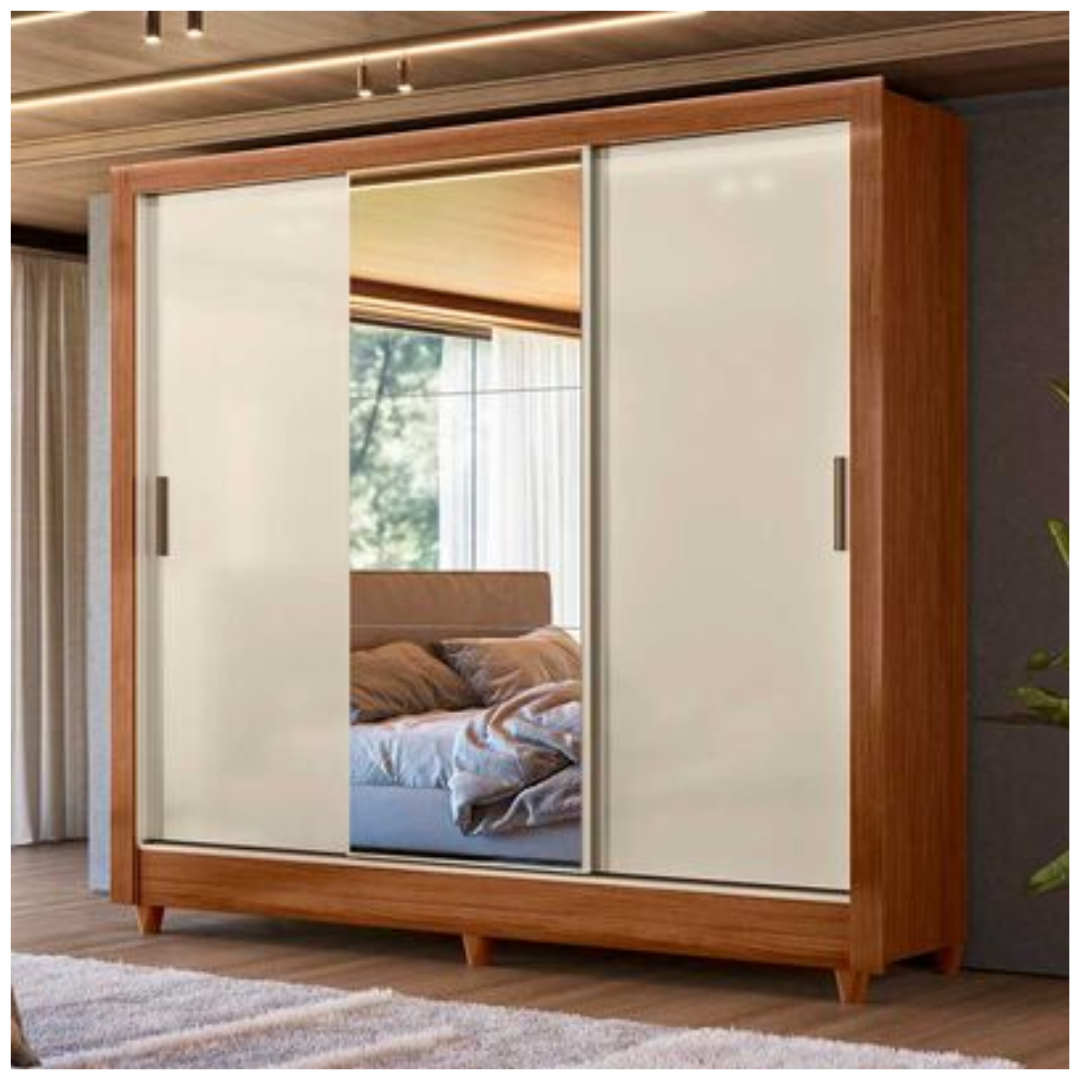 Closet 3 Puerta Con Espejo Moderno Marrón Onessta Francia