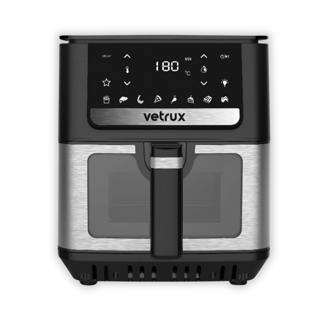 Freidora De Aire Con Visor 6.5 Litros Acero Negro VETRUX