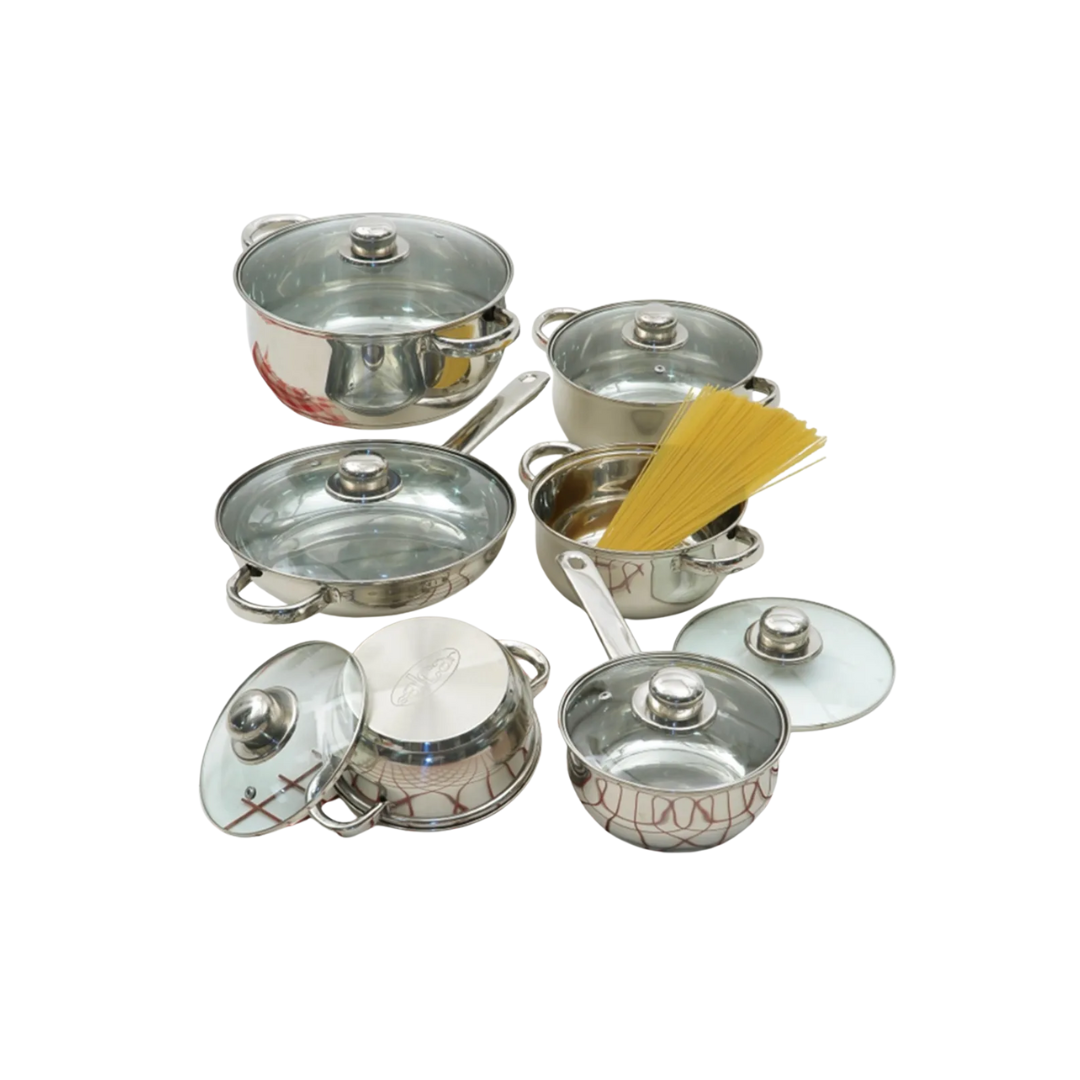 Juego de Olla de 12 Piezas Acero Inoxidable Salcar