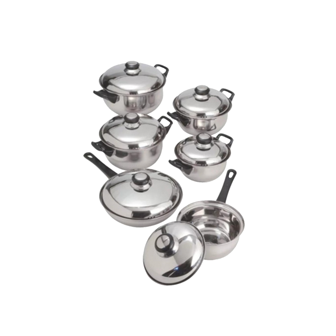 Juego de Ollas Acero Inoxidable 12 Pieza Tapa en Acero Salcar
