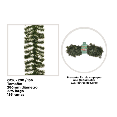 Guirnalda Canadian King Frondosa 280 mm (156 ramas) ILU