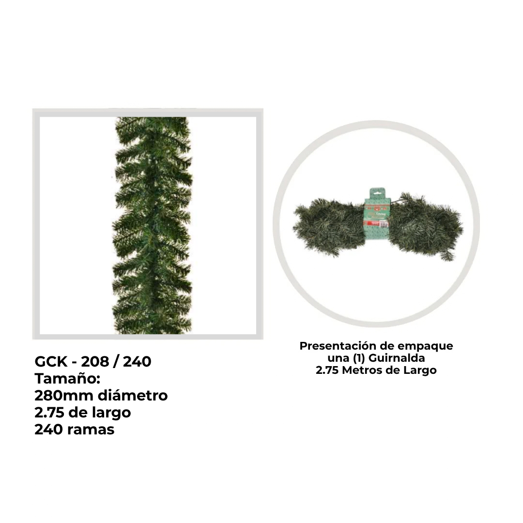 Guirnalda Canadian King Frondosa 280 mm (240 ramas) ILU