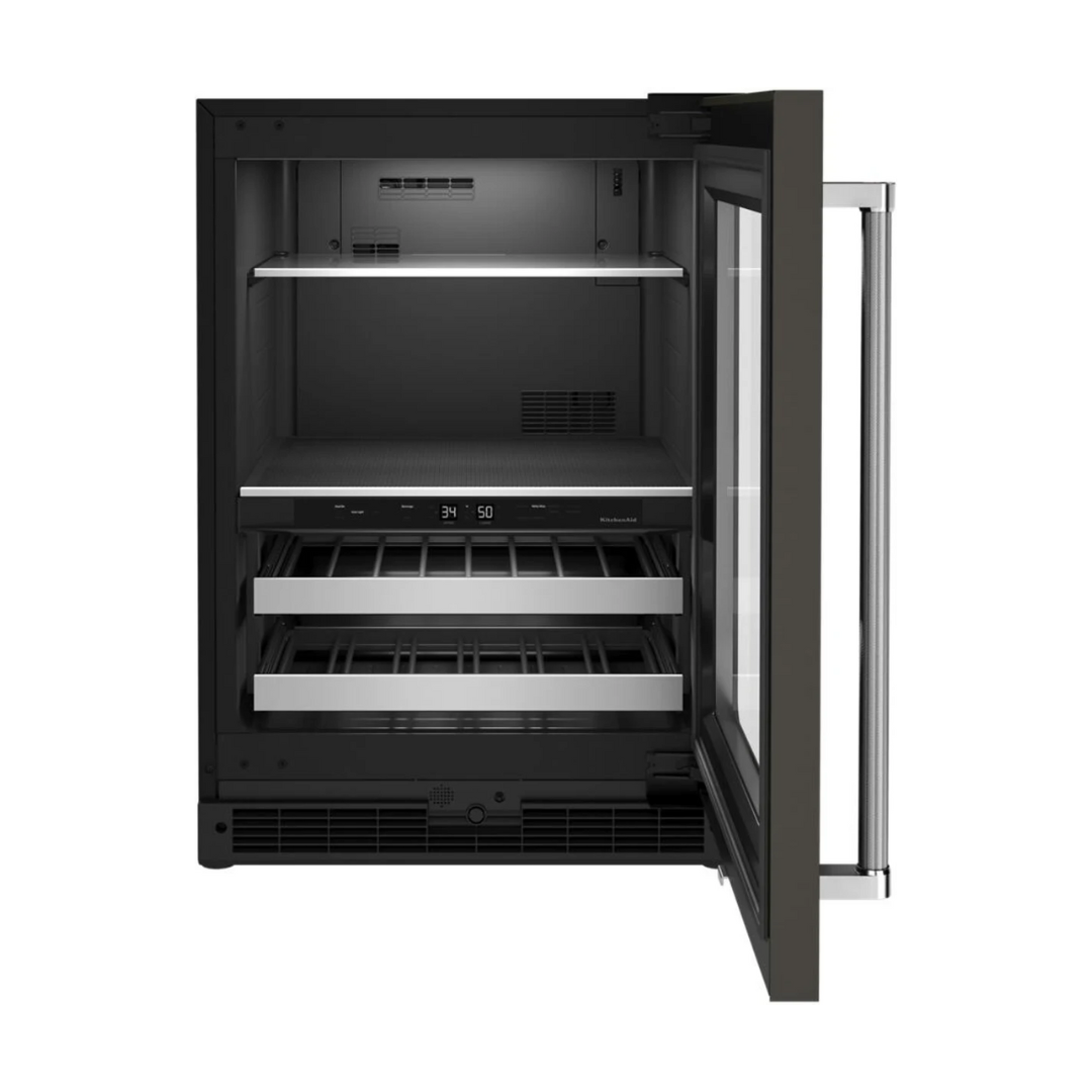 Centro de Bebida de Lujo 24"Negro Con Apertura a la Derecha Kitchenaid
