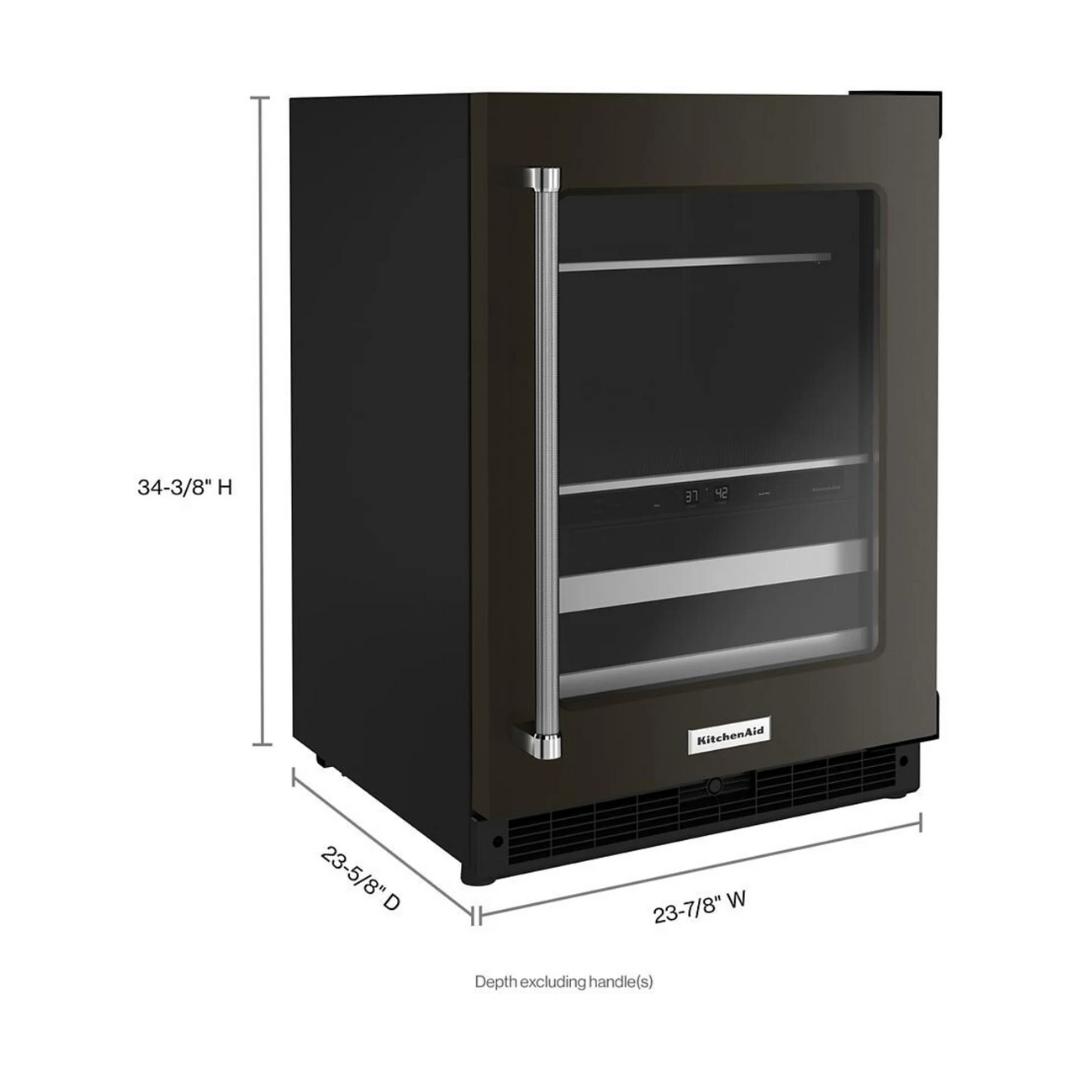 Centro de Bebida de Lujo 24"Negro Con Apertura a la Derecha Kitchenaid
