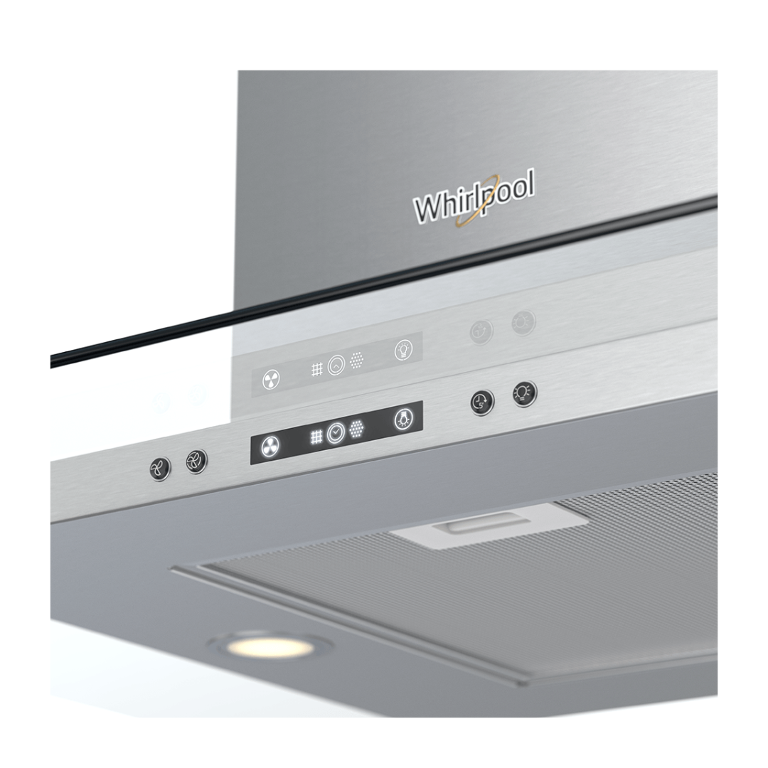 Campana de Isla Decorativa Acero Vidrio 100 cm Whirlpool