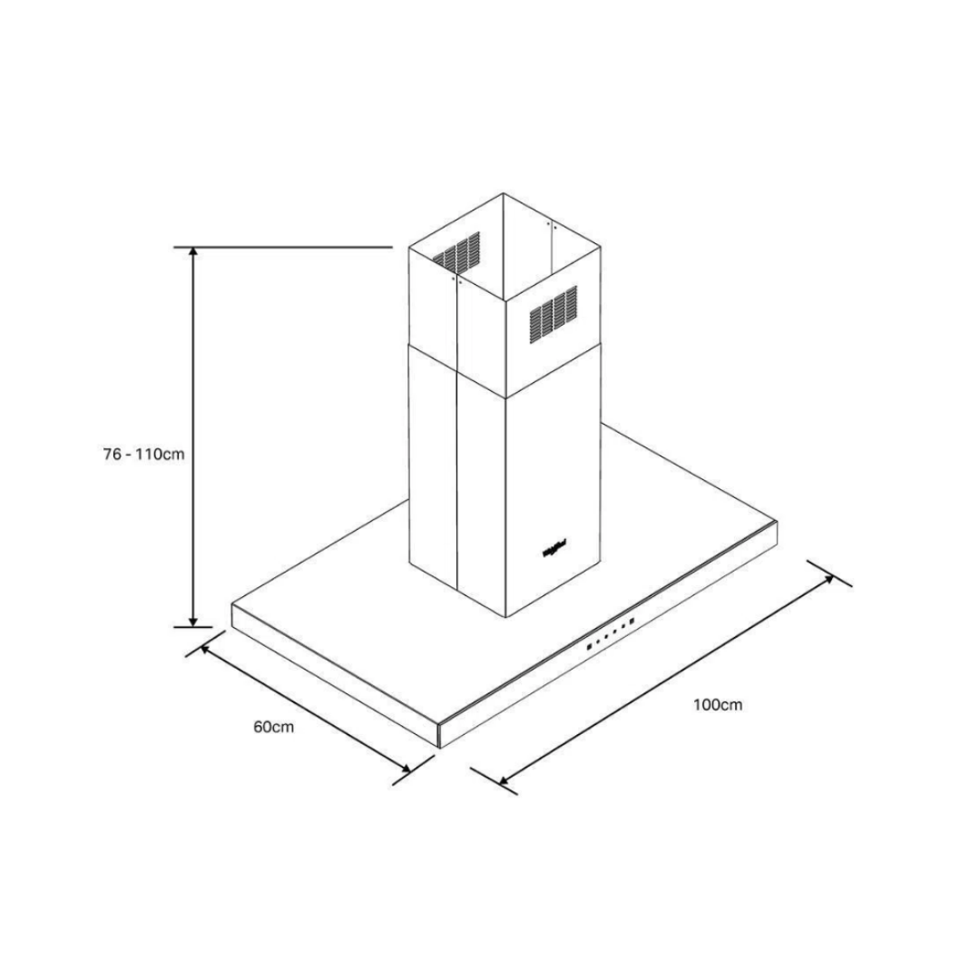 Campana Extractora de Isla Touch Acero Inoxidable 100 Cm Whirlpool